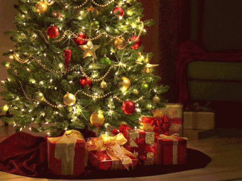 Christmas Tree, Presents, Gifts