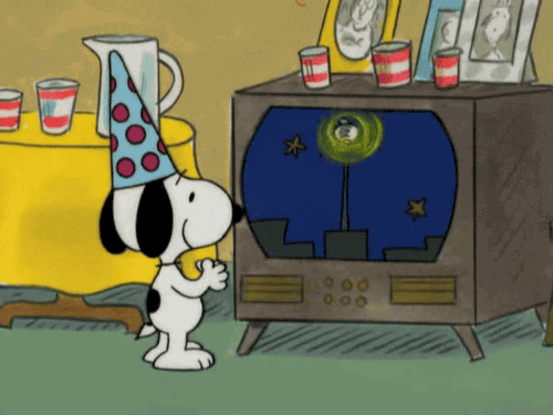 Image result for snoopy new years gif