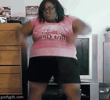 Funny fat girl dancing