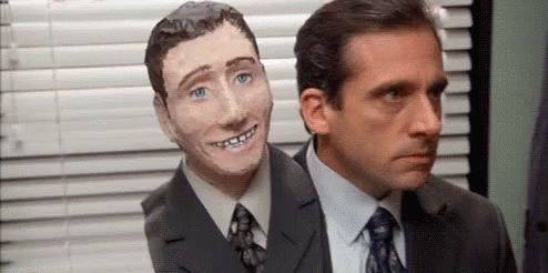 Two Heads Michael Scott GIF - Theoffice Michael Scott 