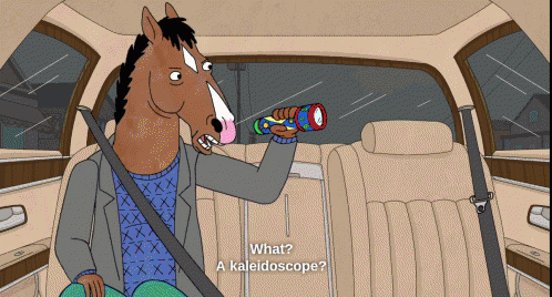 Image result for bojack horseman kaleidoscope gif with text