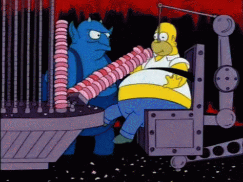 Image result for homer donuts in hell gif