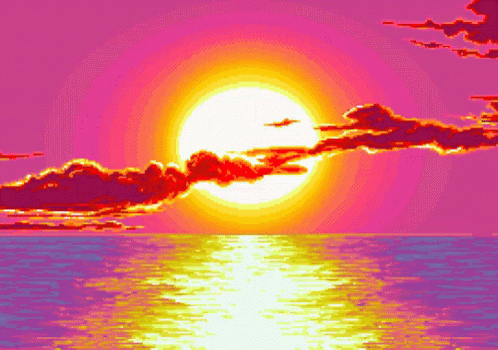 gif sun sunshine sunlight tumblr sunset pixel gifs background aesthetic wallpaper reflect anime vaporwave hd snes tenor 80s choose board