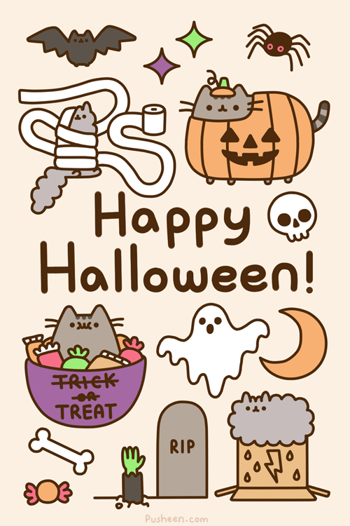 Halloween GIF Happyhalloween Cat Pusheen Discover & Share GIFs