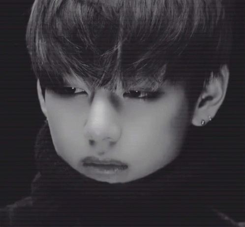Image result for taehyung black and white gif