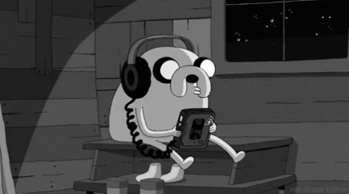 animated gif listening to music gif