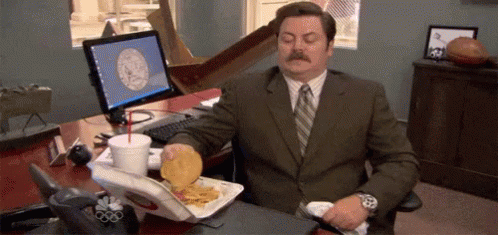  Hungry  GIF  Ronswanson Nickofferman Parksandrecreation 