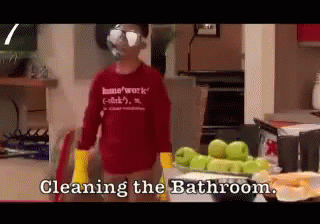 Cleaning The Loo GIF - Bathroom Cleaning - Discover & Share GIFs