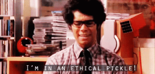 Moss from the IT Crowd saying 
