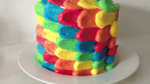 Image result for rainbow cake gif